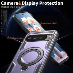 Phone Case For Google Pixel 9 Pro Pixel 9 Pro XL Pixel 9 Back Cover with Stand Holder Magnetic Support Wireless Charging Retro TPU PC