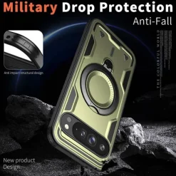 Phone Case For Google Pixel 9 Pro Pixel 9 Pro XL Pixel 9 Back Cover with Stand Holder Magnetic Support Wireless Charging Retro TPU PC