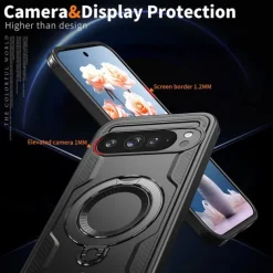 Phone Case For Google Pixel 9 Pro Pixel 9 Pro XL Pixel 9 Back Cover with Stand Holder Magnetic Support Wireless Charging Retro TPU PC