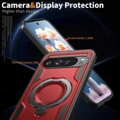 Phone Case For Google Pixel 9 Pro Pixel 9 Pro XL Pixel 9 Back Cover with Stand Holder Magnetic Support Wireless Charging Retro TPU PC