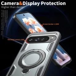 Phone Case For Google Pixel 9 Pro Pixel 9 Pro XL Pixel 9 Back Cover with Stand Holder Magnetic Support Wireless Charging Retro TPU PC