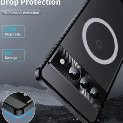 Phone Case For Google Pixel 9 Pro Pixel 9 Pro XL Pixel 8 Pro Pixel 8 Pixel 9 Pixel 7 Pixel 7 Pro Back Cover Magnetic Adsorption Portable Translucent Ultra-thin Solid Colored PC Metal