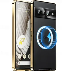Phone Case For Google Pixel 9 Pro Pixel 9 Pro XL Pixel 8 Pro Pixel 8 Pixel 9 Pixel 7 Pixel 7 Pro Back Cover Magnetic Adsorption Portable Translucent Ultra-thin Solid Colored PC Metal