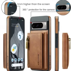 Phone Case For Google Pixel 8 Pro Back Cover Magnetic Card Slot Retro TPU PU Leather