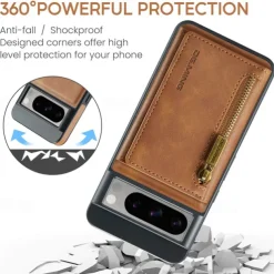 Phone Case For Google Pixel 8 Pro Back Cover Magnetic Card Slot Retro TPU PU Leather