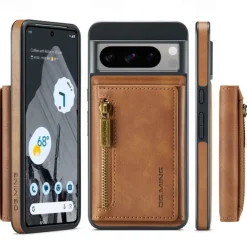 Phone Case For Google Pixel 8 Pro Back Cover Magnetic Card Slot Retro TPU PU Leather