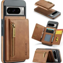 Phone Case For Google Pixel 8 Pro Back Cover Magnetic Card Slot Retro TPU PU Leather