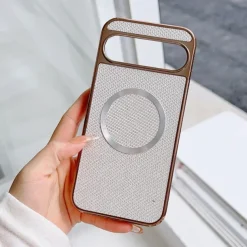 Phone Case For Google Pixel 9 Pro Pixel 9 Pro XL Pixel 8 Pro Pixel 8 Pixel 9 Back Cover Magnetic Adsorption Magnetic Support Wireless Charging Shockproof Color Gradient Geometric Pattern PC PU Leather