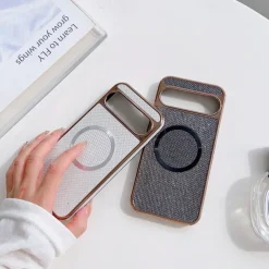 Phone Case For Google Pixel 9 Pro Pixel 9 Pro XL Pixel 8 Pro Pixel 8 Pixel 9 Back Cover Magnetic Adsorption Magnetic Support Wireless Charging Shockproof Color Gradient Geometric Pattern PC PU Leather