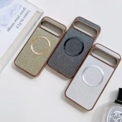 Phone Case For Google Pixel 9 Pro Pixel 9 Pro XL Pixel 8 Pro Pixel 8 Pixel 9 Back Cover Magnetic Adsorption Magnetic Support Wireless Charging Shockproof Color Gradient Geometric Pattern PC PU Leather