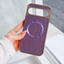 Phone Case For Google Pixel 9 Pro Pixel 9 Pro XL Pixel 8 Pro Pixel 8 Pixel 9 Back Cover Magnetic Adsorption Magnetic Support Wireless Charging Shockproof Color Gradient Geometric Pattern PC PU Leather