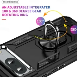 Phone Case For Google Pixel 9 Pro Pixel 9 Pro XL Pixel 8 Pro Pixel 8 Pixel 9 Pixel 7 Pixel 7 Pro Pixel 6 Pixel 6 Pro Back Cover Ring Holder Magnetic Shockproof Retro TPU PC