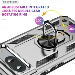 Phone Case For Google Pixel 9 Pro Pixel 9 Pro XL Pixel 8 Pro Pixel 8 Pixel 9 Pixel 7 Pixel 7 Pro Pixel 6 Pixel 6 Pro Back Cover Ring Holder Magnetic Shockproof Retro TPU PC