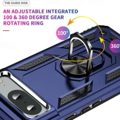 Phone Case For Google Pixel 9 Pro Pixel 9 Pro XL Pixel 8 Pro Pixel 8 Pixel 9 Pixel 7 Pixel 7 Pro Pixel 6 Pixel 6 Pro Back Cover Ring Holder Magnetic Shockproof Retro TPU PC