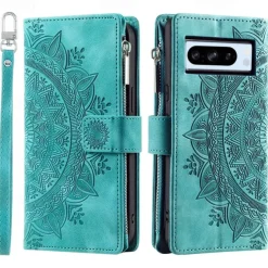 Phone Case For Google Pixel 8 Pro Pixel 8 Pixel 7 Pixel 7 Pro Pixel 6 Pixel 6 Pro Back Cover with Stand Holder with Wrist Strap Card Slot Retro TPU PU Leather