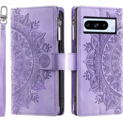 Phone Case For Google Pixel 8 Pro Pixel 8 Pixel 7 Pixel 7 Pro Pixel 6 Pixel 6 Pro Back Cover with Stand Holder with Wrist Strap Card Slot Retro TPU PU Leather