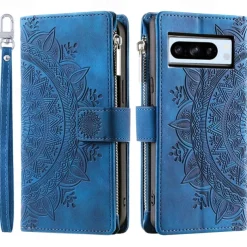 Phone Case For Google Pixel 8 Pro Pixel 8 Pixel 7 Pixel 7 Pro Pixel 6 Pixel 6 Pro Back Cover with Stand Holder with Wrist Strap Card Slot Retro TPU PU Leather