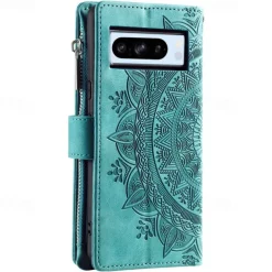 Phone Case For Google Pixel 8 Pro Pixel 8 Pixel 7 Pixel 7 Pro Pixel 6 Pixel 6 Pro Back Cover with Stand Holder with Wrist Strap Card Slot Retro TPU PU Leather