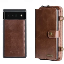 Phone Case For Google Pixel Pixel 7 Pixel 7 Pro Pixel 6 Pixel 6 Pro Wallet Case Bumper Frame Magnetic Full Body Protective Solid Colored PU Leather