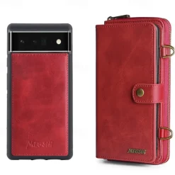 Phone Case For Google Pixel Pixel 7 Pixel 7 Pro Pixel 6 Pixel 6 Pro Wallet Case Bumper Frame Magnetic Full Body Protective Solid Colored PU Leather