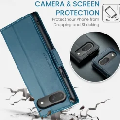 Phone Case For Google Pixel 9 Pro Pixel 9 Pro XL Pixel 8 Pro Pixel 8 Pixel 9 Flip Cover with Stand Holder Magnetic Card Slot Retro TPU PU Leather