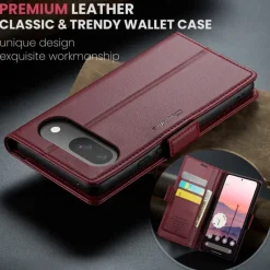 Phone Case For Google Pixel 9 Pro Pixel 9 Pro XL Pixel 8 Pro Pixel 8 Pixel 9 Flip Cover with Stand Holder Magnetic Card Slot Retro TPU PU Leather