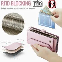 Phone Case For Google Pixel 9 Pro Pixel 9 Pro XL Pixel 8 Pro Pixel 8 Pixel 9 Wallet Case Magnetic Zipper Support Wireless Charging Retro TPU PC