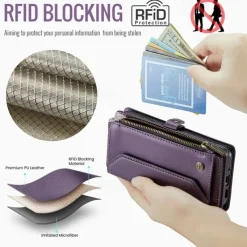 Phone Case For Google Pixel 9 Pro Pixel 9 Pro XL Pixel 8 Pro Pixel 8 Pixel 9 Wallet Case Magnetic Zipper Support Wireless Charging Retro TPU PC