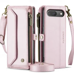 Phone Case For Google Pixel 9 Pro Pixel 9 Pro XL Pixel 8 Pro Pixel 8 Pixel 9 Wallet Case Magnetic Zipper Support Wireless Charging Retro TPU PC