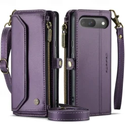 Phone Case For Google Pixel 9 Pro Pixel 9 Pro XL Pixel 8 Pro Pixel 8 Pixel 9 Wallet Case Magnetic Zipper Support Wireless Charging Retro TPU PC