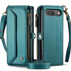 Phone Case For Google Pixel 9 Pro Pixel 9 Pro XL Pixel 8 Pro Pixel 8 Pixel 9 Wallet Case Magnetic Zipper Support Wireless Charging Retro TPU PC