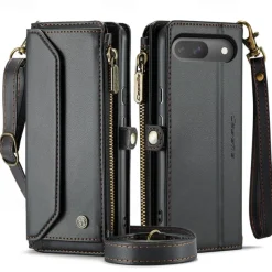 Phone Case For Google Pixel 9 Pro Pixel 9 Pro XL Pixel 8 Pro Pixel 8 Pixel 9 Wallet Case Magnetic Zipper Support Wireless Charging Retro TPU PC