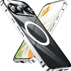 Phone Case For Google Pixel 9 Pro Pixel 9 Pro XL Pixel 8 Pro Pixel 8 Pixel 9 Pixel 7 Pixel 7 Pro Magnetic Adsorption With Magsafe Transparent Camera Lens Protector Support Wireless Charging Acrylic