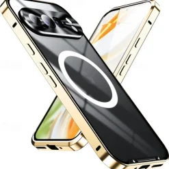 Phone Case For Google Pixel 9 Pro Pixel 9 Pro XL Pixel 8 Pro Pixel 8 Pixel 9 Pixel 7 Pixel 7 Pro Magnetic Adsorption With Magsafe Transparent Camera Lens Protector Support Wireless Charging Acrylic