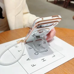 Phone Case For Google Pixel 9 Pro Pixel 9 Pro XL Pixel 8 Pro Pixel 8 Pixel 9 Back Cover with Stand Holder with Wrist Strap Shockproof Retro Plating