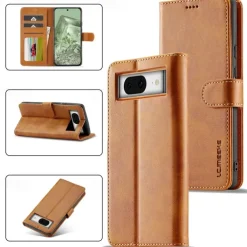 Phone Case For Google Pixel 9 Pro Pixel 9 Pro XL Pixel 8 Pro Pixel 8 Pixel 9 Pixel 7 Pixel 7 Pro Pixel 6 Pixel 6 Pro Flip Cover with Stand Holder Magnetic Card Slot Retro TPU PU Leather