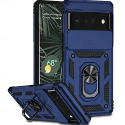 Phone Case For Google Pixel 6 Pixel 6 Pro Heavy Duty Full Body Protective Kickstand Case with Ring Solid Colored TPU