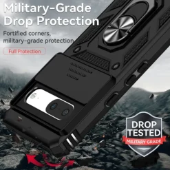 Phone Case For Google Pixel 6 Pixel 6 Pro Heavy Duty Full Body Protective Kickstand Case with Ring Solid Colored TPU