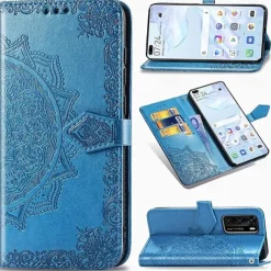 Phone Case For Huawei P40 P40 Pro P40 lite Wallet Case with Stand Holder Flip Wallet Flower TPU PU Leather