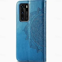 Phone Case For Huawei P40 P40 Pro P40 lite Wallet Case with Stand Holder Flip Wallet Flower TPU PU Leather