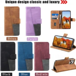 Phone Case For iPhone 16 15 14 Pro Max Plus 13 12 11 Pro Max Mini Back Cover with Stand Holder with Wrist Strap Card Slot Retro TPU PU Leather