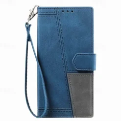 Phone Case For iPhone 16 15 14 Pro Max Plus 13 12 11 Pro Max Mini Back Cover with Stand Holder with Wrist Strap Card Slot Retro TPU PU Leather