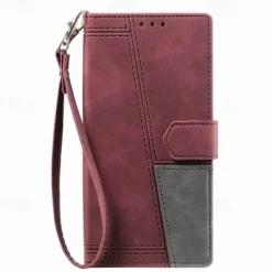 Phone Case For iPhone 16 15 14 Pro Max Plus 13 12 11 Pro Max Mini Back Cover with Stand Holder with Wrist Strap Card Slot Retro TPU PU Leather