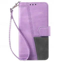 Phone Case For iPhone 16 15 14 Pro Max Plus 13 12 11 Pro Max Mini Back Cover with Stand Holder with Wrist Strap Card Slot Retro TPU PU Leather