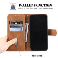 Phone Case For iPhone 16 15 14 Pro Max Plus 13 12 11 Pro Max Mini Back Cover with Stand Holder with Wrist Strap Card Slot Retro TPU PU Leather