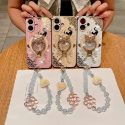 Phone Case For iPhone 16 15 14 Pro Max Plus 13 Pro Max Back Cover with Stand Holder Magnetic Support Wireless Charging Retro TPU PC