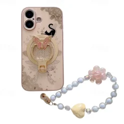 Phone Case For iPhone 16 15 14 Pro Max Plus 13 Pro Max Back Cover with Stand Holder Magnetic Support Wireless Charging Retro TPU PC