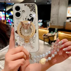 Phone Case For iPhone 16 15 14 Pro Max Plus 13 Pro Max Back Cover with Stand Holder Magnetic Support Wireless Charging Retro TPU PC