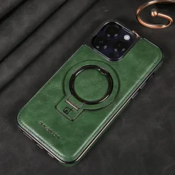 Phone Case For iPhone 16 15 14 Pro Max Plus 13 12 Pro Max Back Cover Magnetic Adsorption with Stand Holder Magnetic Full Body Protective Retro TPU PU Leather