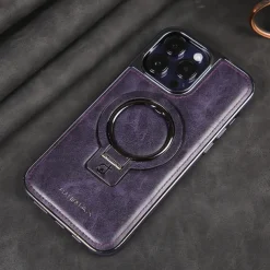 Phone Case For iPhone 16 15 14 Pro Max Plus 13 12 Pro Max Back Cover Magnetic Adsorption with Stand Holder Magnetic Full Body Protective Retro TPU PU Leather